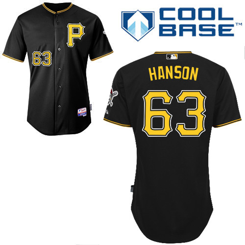 Alen Hanson #63 MLB Jersey-Pittsburgh Pirates Men's Authentic Alternate Black Cool Base Baseball Jersey